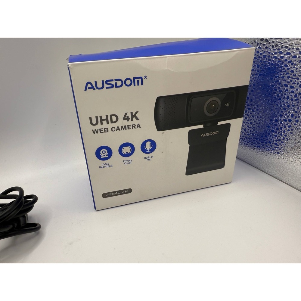 AUSDOM UHD 4K Webcam AF640 4K Plug Play Built in Mic Privacy Cover USB - Picture 8 of 9